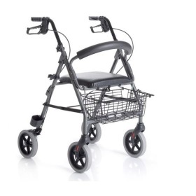 Faltbarer Rollator aus lackiertem Aluminium - 4 Räder - mit gepolstertem Sitz - Atlante