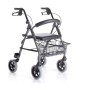 Foldable Rollator In Painted Aluminum - 4 Wheels - With Upholstered Seat - Atlante