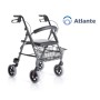 Foldable rollator in painted aluminum - 4 wheels - with upholstered seat - atlante