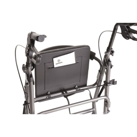 Rollator pieghevole in alluminio verniciato - 4 ruote - con seduta imbottita - atlante