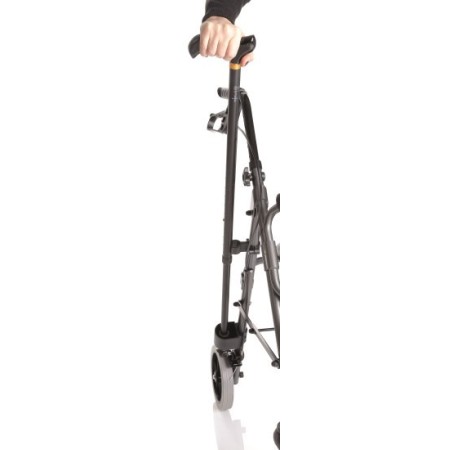 Składany rollator z malowanego aluminium - 4 koła - z tapicerowanym siedziskiem - atlante