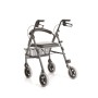 Foldable Rollator In Painted Aluminum - 4 Wheels - With Upholstered Seat - Atlante