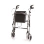 Déambulateur pliable en aluminium peint - 4 roues - avec siège rembourré - atlante