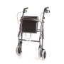 Foldable Rollator In Painted Aluminum - 4 Wheels - With Upholstered Seat - Atlante