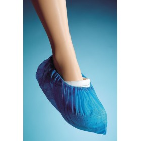 Waterproof polyethylene light blue CPE shoes - 2,500 pieces