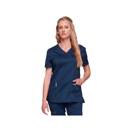Túnica falsa cruzada da revolução cherokee - mulher m - azul marinho
