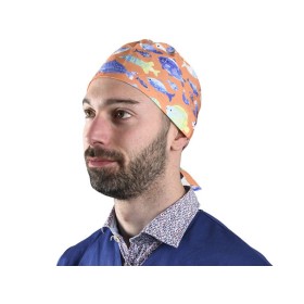 Patterned cap - fish - m