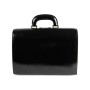 Sac porte-documents en cuir Flower - Noir