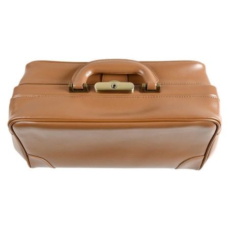 Borsa florida pelle - marrone castagna