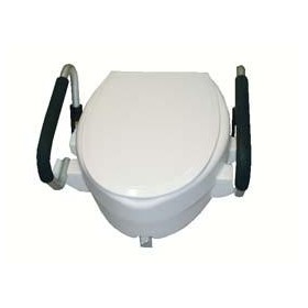 Rehausseur de toilette 15 cm Mediland avec accoudoirs rabattables et couvercle