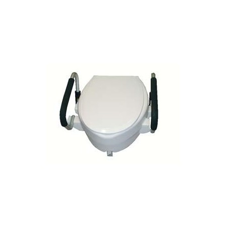 Rehausseur de toilette 15 cm Mediland avec accoudoirs rabattables et couvercle