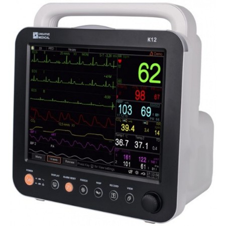 Monitor multiparamétrico con pantalla táctil Gima K12 de 12 pulgadas - ECG 10 derivaciones