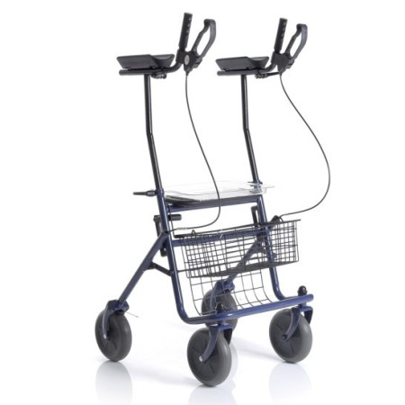 Rollator pieghevole in acciao verniciato con appoggio antibrachiale, era