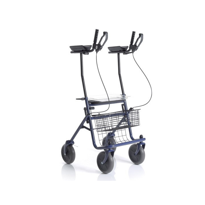 Sammenklappelig rollator i lakeret stål med underarmsstøtte, Era