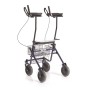Rollator pieghevole in acciao verniciato con appoggio antibrachiale, era