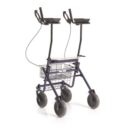 Déambulateur pliable en acier peint - 4 roues avec support antibrachial - époque