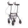 Foldable Rollator In Painted Steel - 4 Wheels With Antibrachial Support - Era