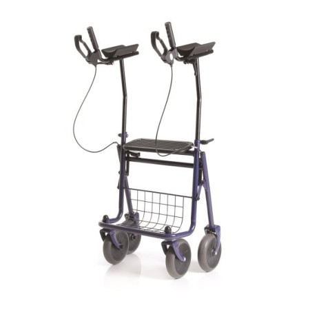 Rollator pieghevole in acciao verniciato con appoggio antibrachiale, era