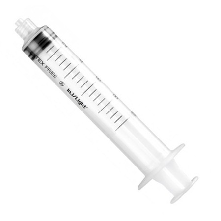 3-teilige spritze ohne nadel - 3 ml zentraler verschluss - packung mit 100 stück.