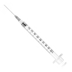 Seringue 3 pièces avec aiguille 26g - 1ml cône central Luer - tuberculine - pack. 100 pièces