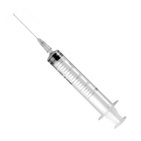 3-delige spuit met 21g naald - 10 ml excentrische cl - verpakking van 100 stuks.