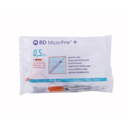 Bd mikrofinom fecskendő 0,5ml - 8mm - 30g - 324827 - csomag 300 db.