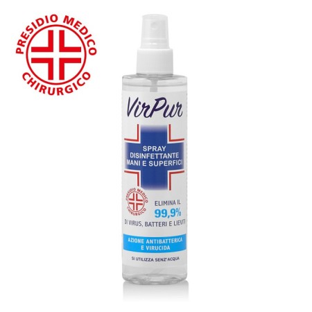Virpur spray désinfectant pour les mains et les surfaces 250 ml action instantanée sans rinçage