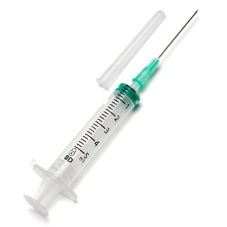 BD emerald syringe with needle 23g - 2 ml central luer slip