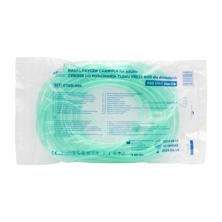 Cánula nasal retronucual adulta con tubo de oxígeno a 5 metros