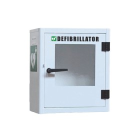 Defibrillator cabinet with temperature controller and alarm - indoor/outdoor use