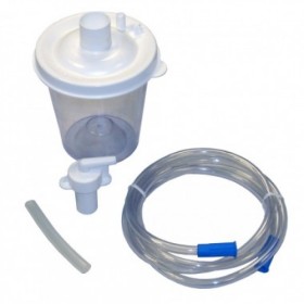 Nuovo Vaso di ricambio 800 cc per VacuAid Devilbiss completo di filtro incorporato e tubo