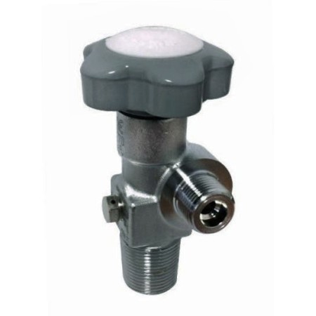 Residual valve in chrome-plated brass for high pressure cylinders with 25E connection, Product 25E connection