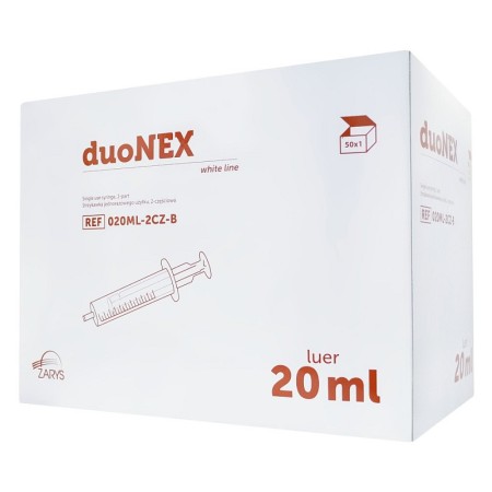 20 ml duonex needleless syringe with eccentric luer cone - 100 pcs