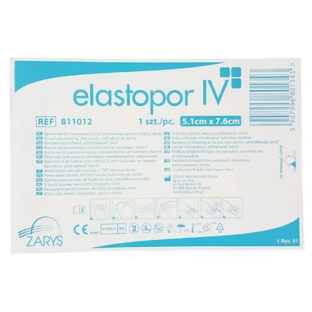Curativo elastopor iv para fixação de cânula 5,1 x 7,6 cm - 100 unidades.