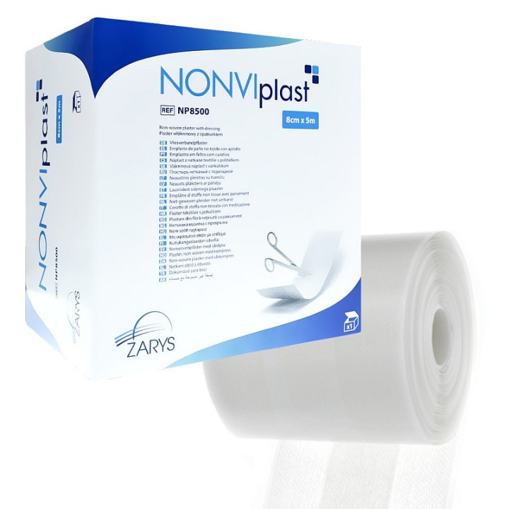 Netkani obliž z NONVIplast oblogo, 8 cm x 5 m - 1 kos