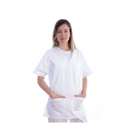 Túnica - algodón/poliéster - unisex - talla s blanca