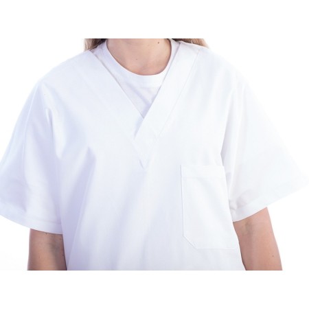 Tunique - coton/polyester - unisexe - taille m blanc