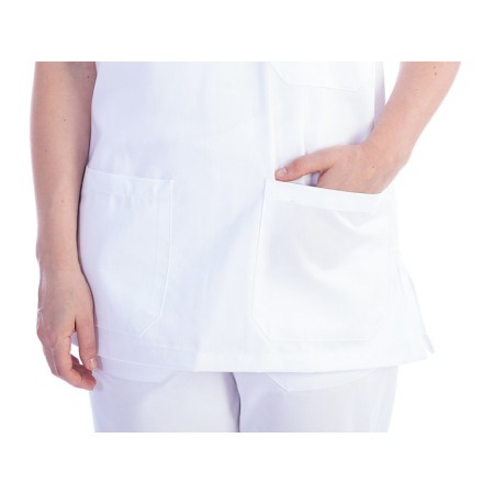 Tunique - coton/polyester - unisexe - taille m blanc
