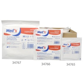 Sterile cotton gauze 10x10cm - bags of 25pcs. - conf. 100 envelopes