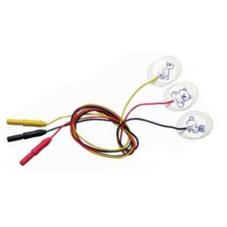 Disposable 23-30 mm oval foam electrodes with 50 cm cable - pediatric - pack of 150.