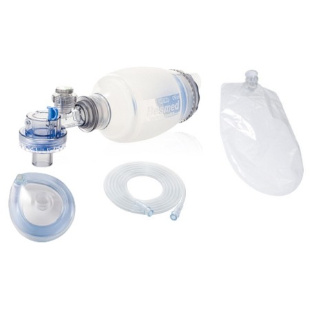 Silikónová resuscitátorová súprava s 3 maskami - pediatrická