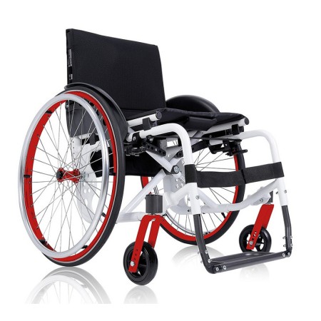 Superlight folding self-propelled wheelchair Atmos white