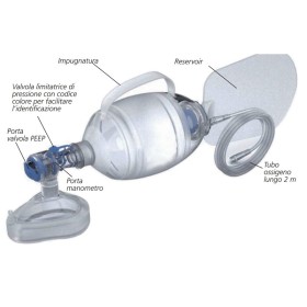 Silicone resuscitator bag with masks n. 5 - adults