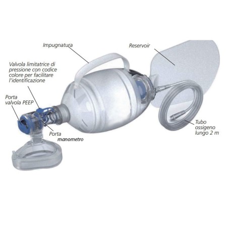 Resuscitator din silicon cu măști nr. 3 - pediatric