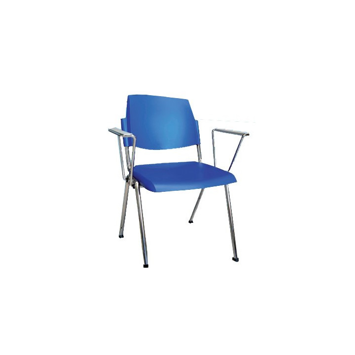 Stapelbarer Stuhl mit Armlehnen - blau