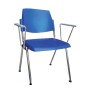 Silla apilable con reposabrazos - azul