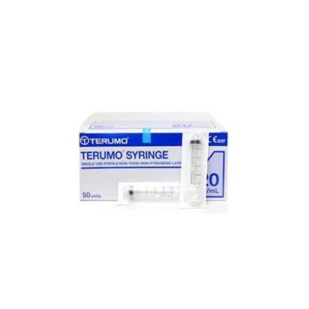 Jeringas sin aguja terumo de 20 ml - conexión luer lock concéntrica - ss+20l1 - estériles - paquete de 50 unidades.