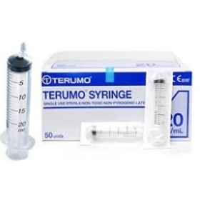 Bezjehlové stříkačky Terumo 20 ml - excentrický luer slip - mdss20ese - sterilní - balení. 50 ks.