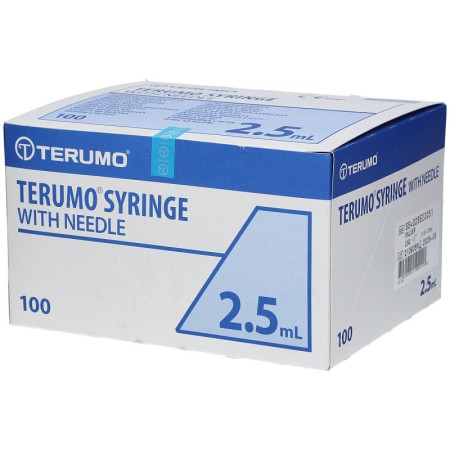 Spuiten met terumo naald 2,5 ml - 22gx1/2 - 100 spuiten