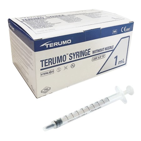 Syringes with terumo needle 1 ml - 25gx5/8 - 100 syringes